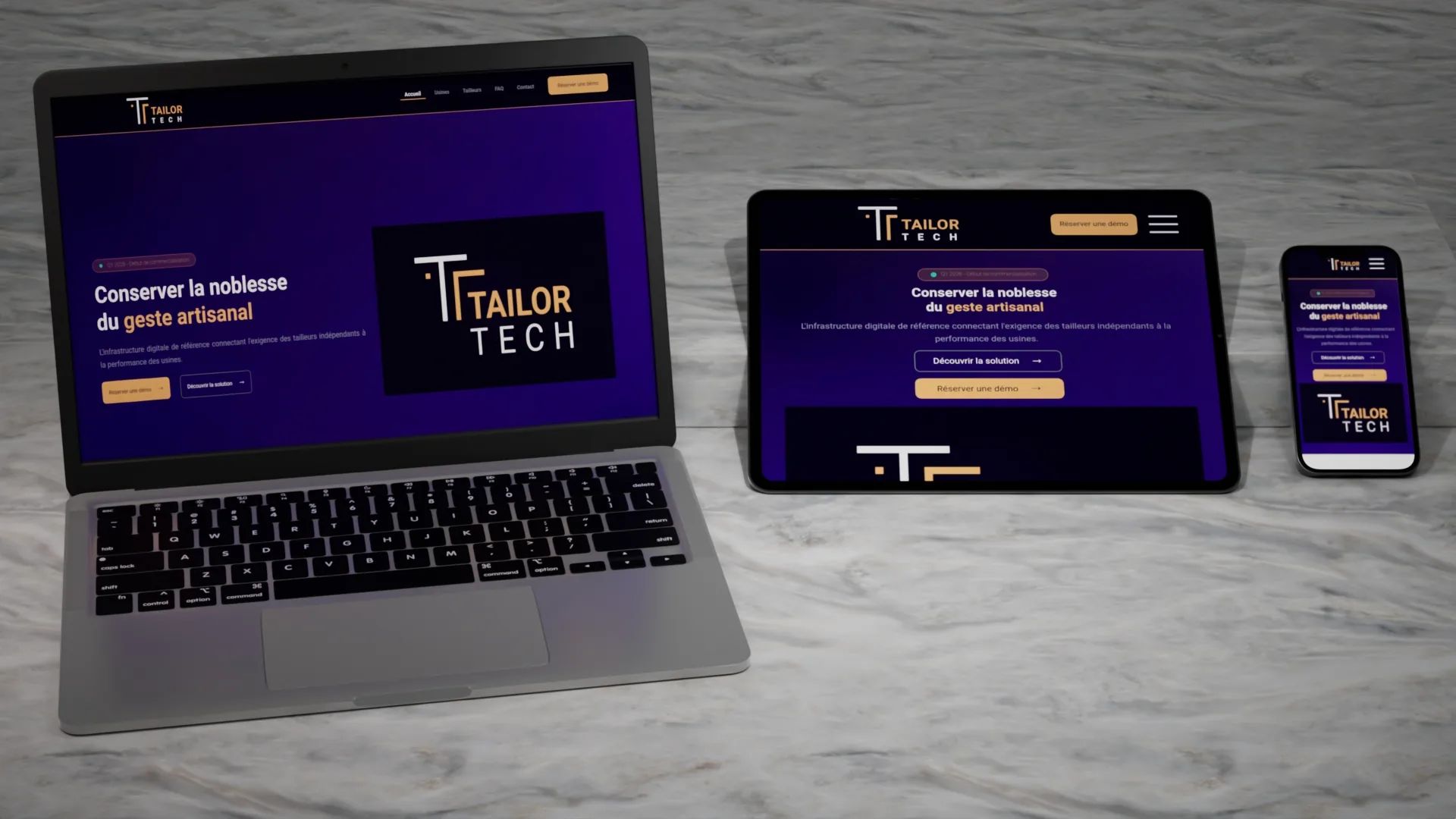 Tailor Tech : site vitrine par Le Bureau
