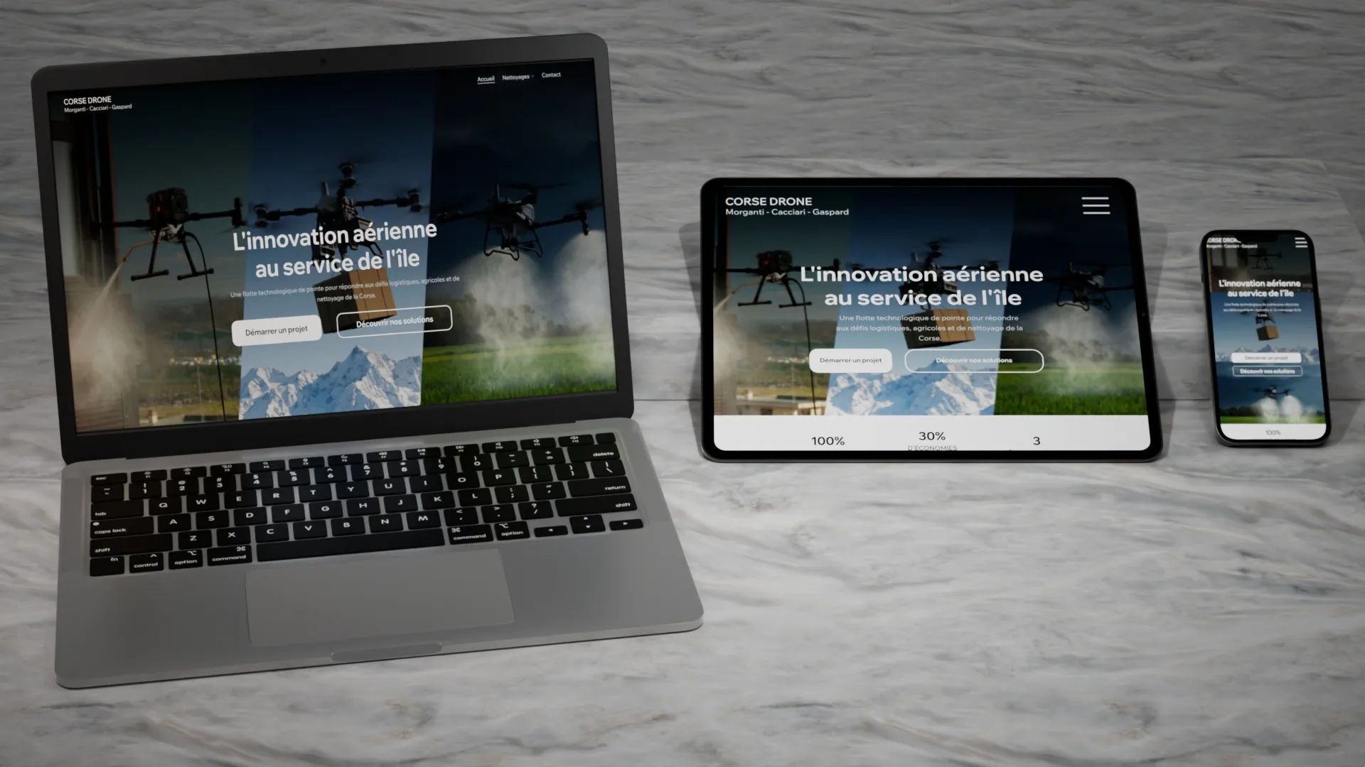 Corse Drone MCG, réalisation web par Le Bureau