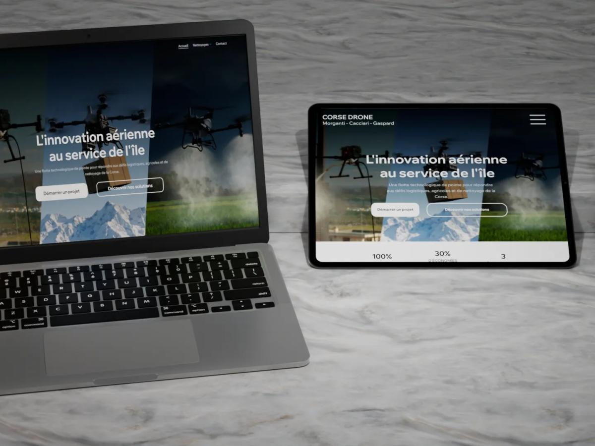 Corse Drone MCG, réalisation web par Le Bureau